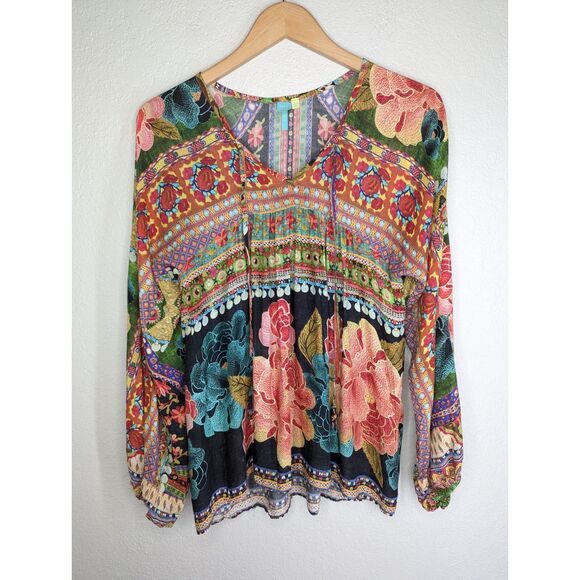 Farm Rio X Anthropologie Mendoza Peasant Blouse Size XS Boho Festival Fairy - Picture 1 of 7